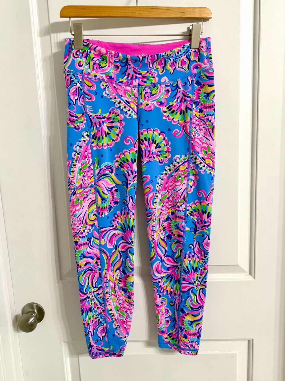 Lilly Pulitzer Blue Pink Multi Paisley Print Pants